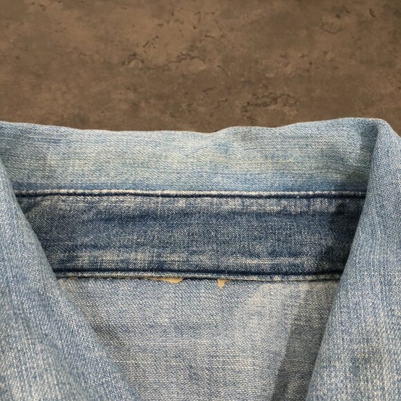 MOTHER Snap Button ALL My EX'S Picking Up The Piece Long Sleeve Chambray Shirt - Picture 13 of 16